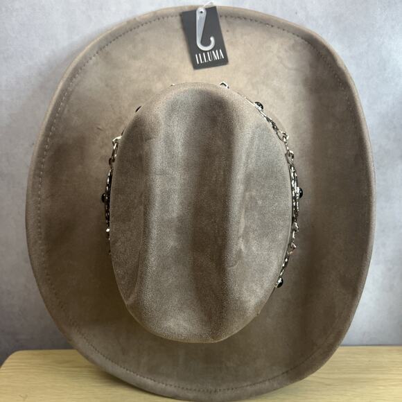 ILLUMA Western Hat Cowboy / Cowgirl Silvertone Concho Band Polyester Felt NWT main image 8